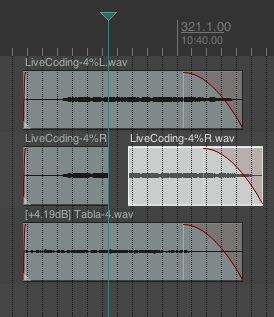 Splitting an audio region at a point in time
