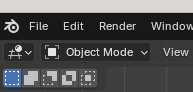 Closeup of Blender's mode selection menu, with Object Mode currently selected